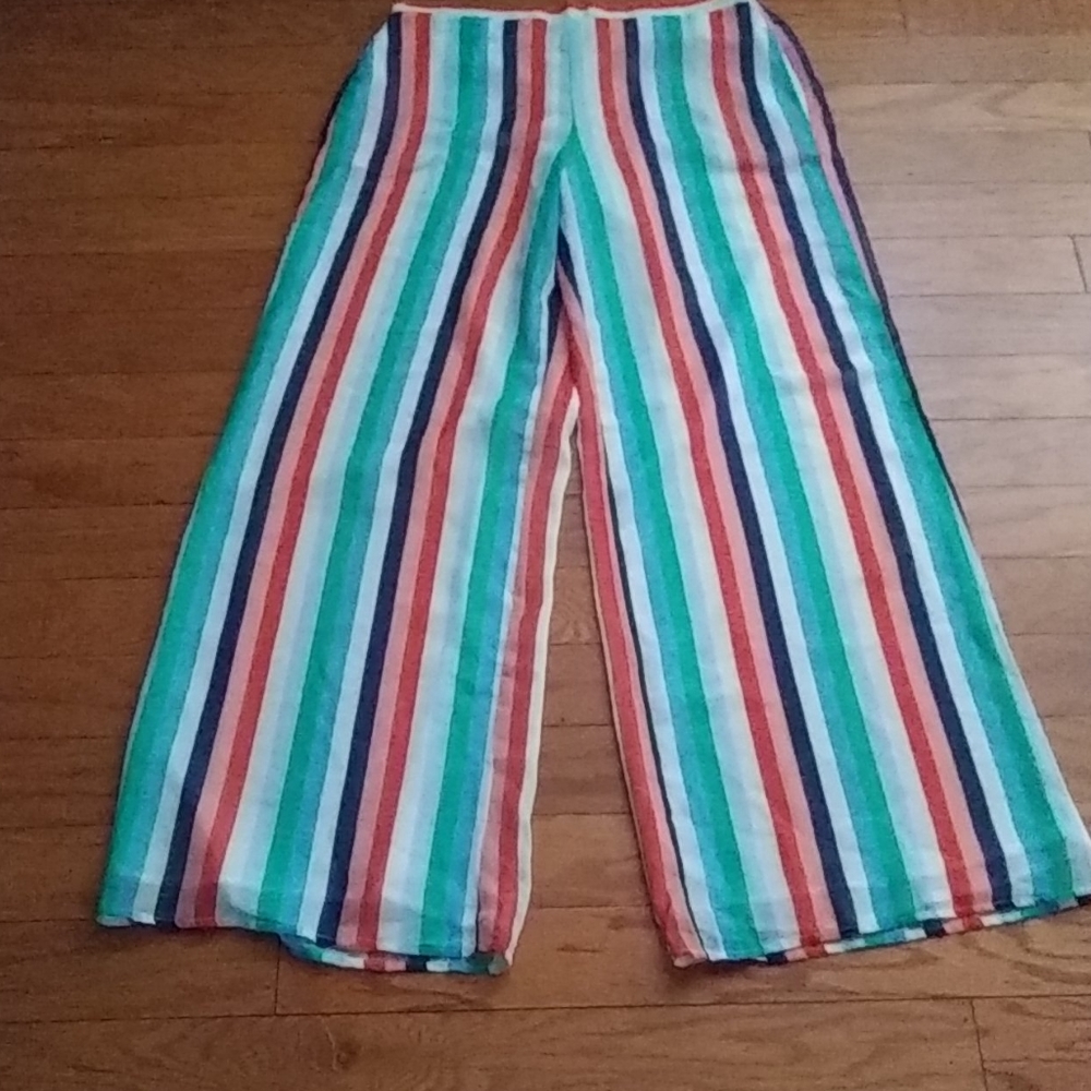 Multi stripe wide leg palazzo pant
